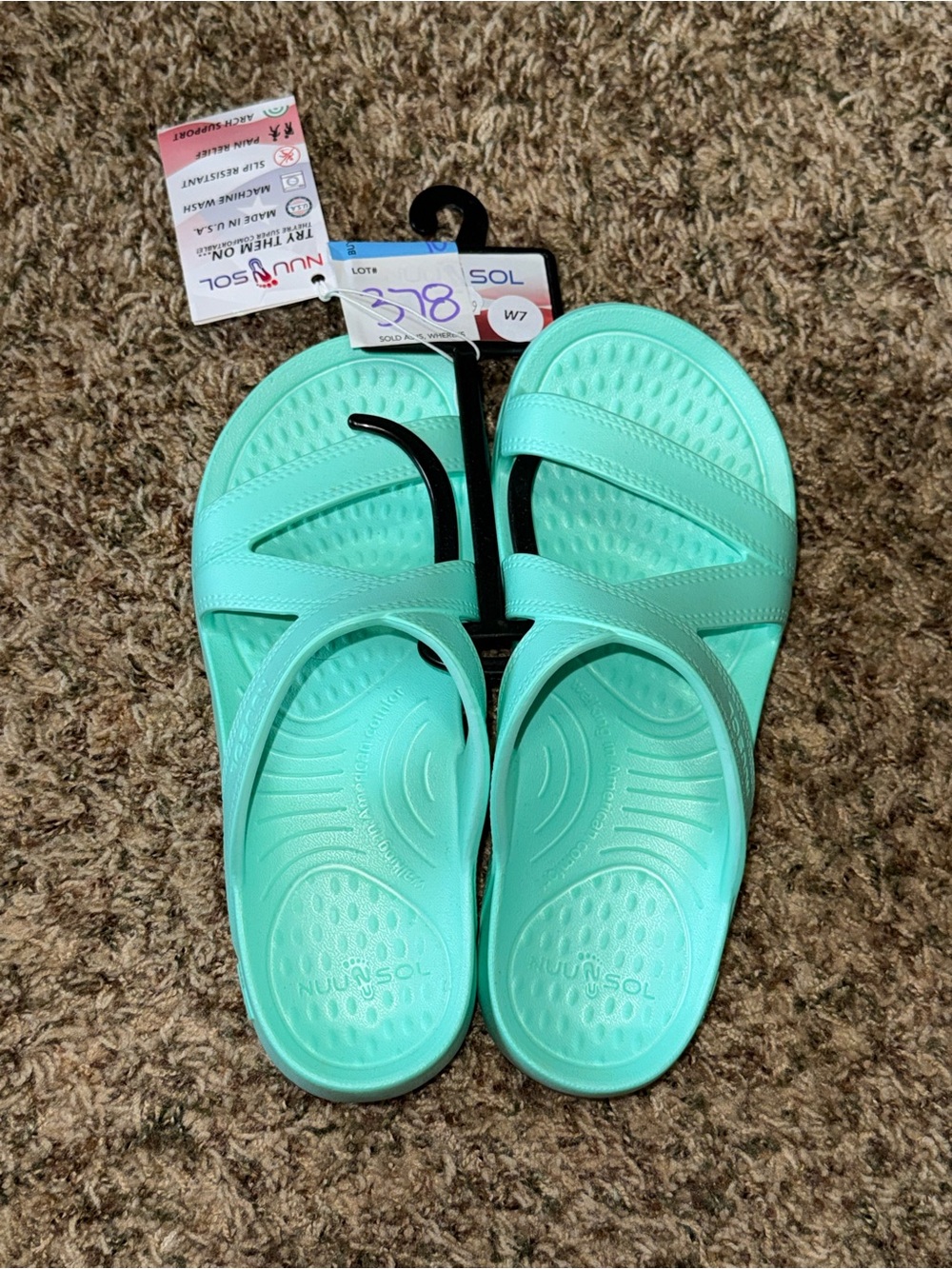 NuuSol Sandals Womens 7 Hailey Aurora Wave Slide Slip On Comfort Open Toe Casual